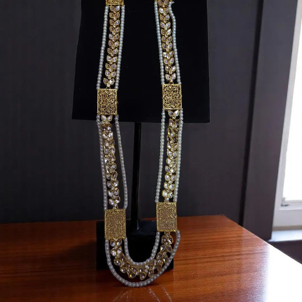 24K Gold Plated Hand Made 38 Inches Long Kundan Mala4
