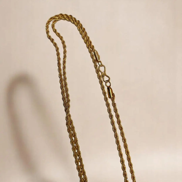 24K Gold Plated Rope Long Chain2