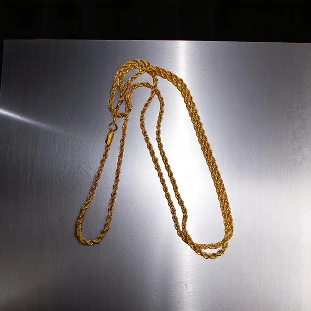 24K Gold Plated Rope Long Chain3