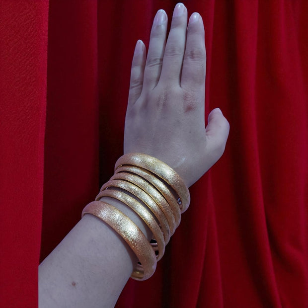 24K Gold Plated Mate Polish Bangles1