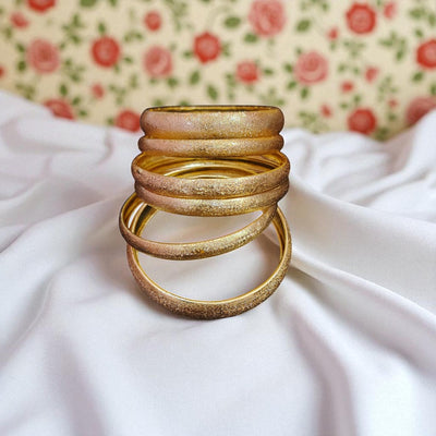 24K Gold Plated Mate Polish Bangles3