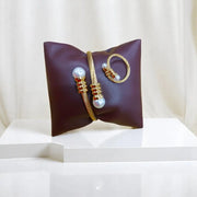 Gold Plated Pearl Handcuff With Ring4