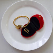Gold Plated Pearl Handcuff With Ring2