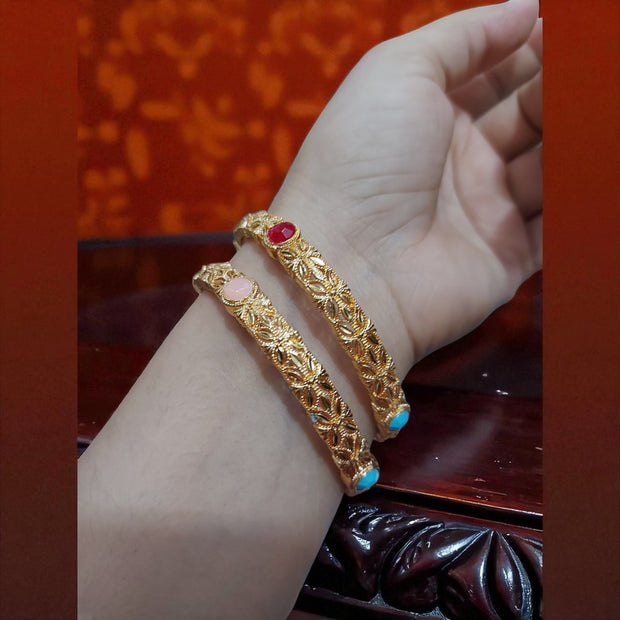 24k Gold Plated Multi Color Bangles 5