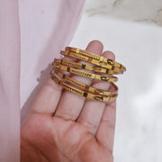 24k Gold Polish High Quality 6 Bangles Set1