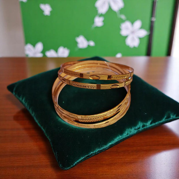 24k Gold Polish High Quality 6 Bangles Set2