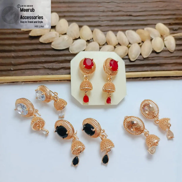 Big Stone Gold Plated Jhumki