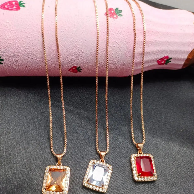Big Stone Gold Plated Pendant1