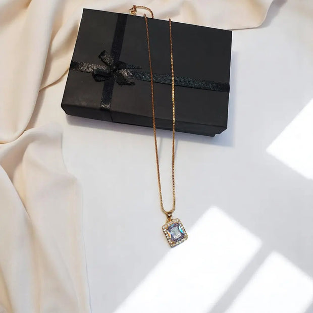 Big Stone Gold Plated Pendant2
