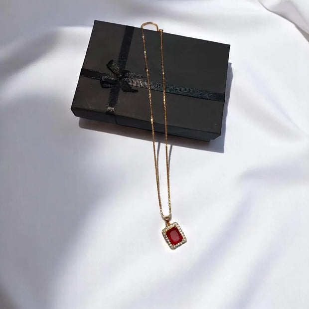 Big Stone Gold Plated Pendant3
