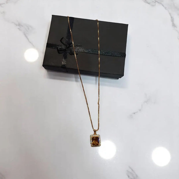 Big Stone Gold Plated Pendant4