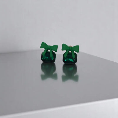  Bowknot Cube Crystal Earring Square Bow Earrings1