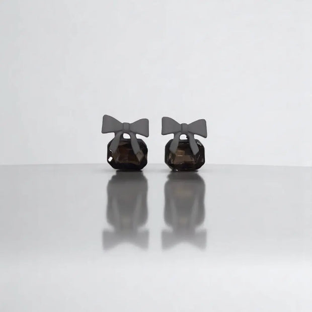  Bowknot Cube Crystal Earring Square Bow Earrings2