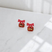  Bowknot Cube Crystal Earring Square Bow Earrings4
