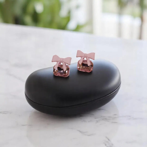  Bowknot Cube Crystal Earring Square Bow Earrings5