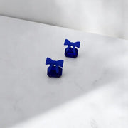  Bowknot Cube Crystal Earring Square Bow Earrings7