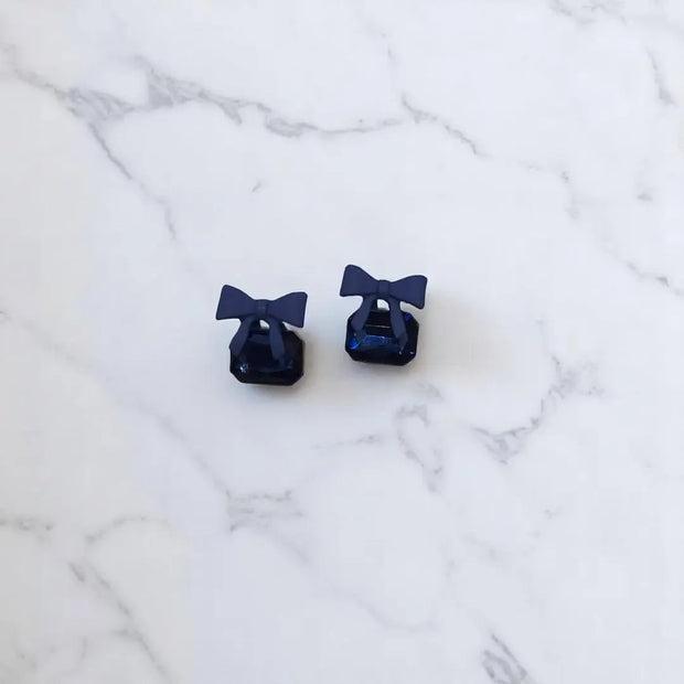  Bowknot Cube Crystal Earring Square Bow Earrings9
