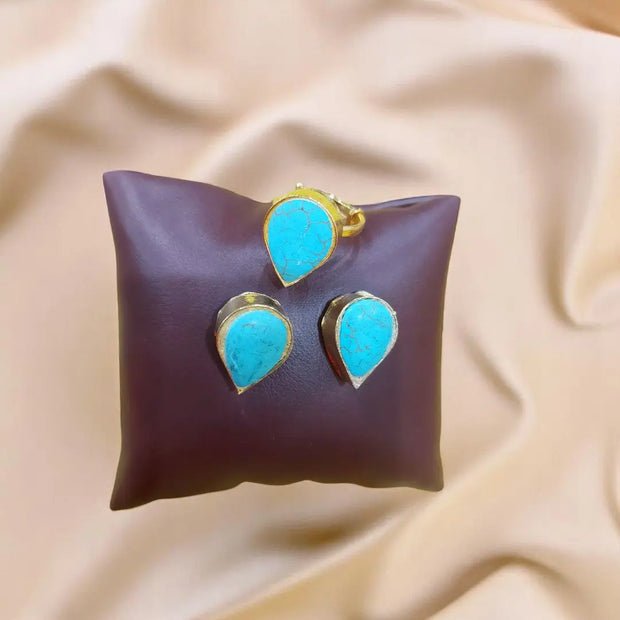 Copper Hand Made Studs With Ring 4