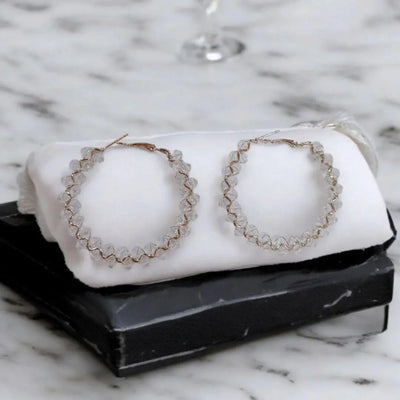 Crystal Stone Hoops 1