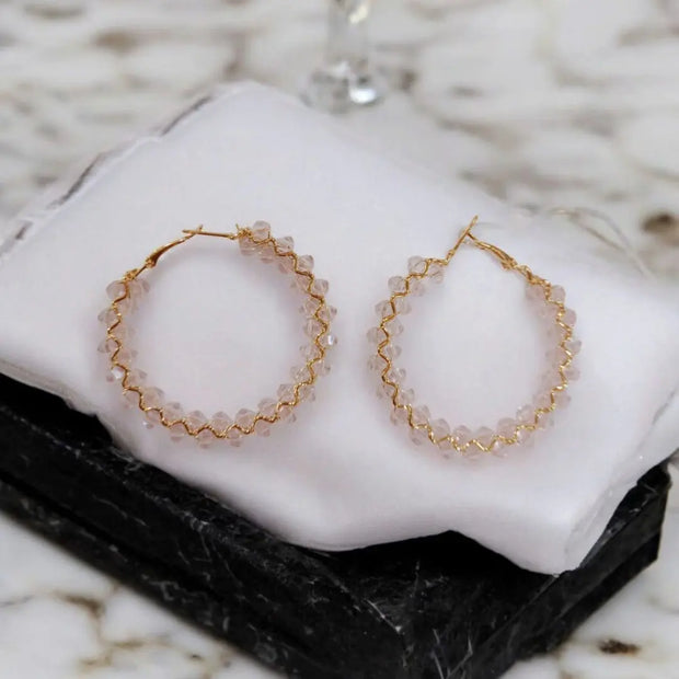 Crystal Stone Hoops 3