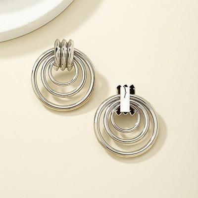 Drop Earrings Multi Layer Hollow Circular Pendants Earrings Twisted Geometric Personality Earrings for Women1