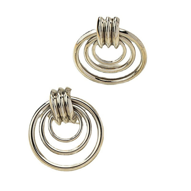Drop Earrings Multi Layer Hollow Circular Pendants Earrings Twisted Geometric Personality Earrings for Women3