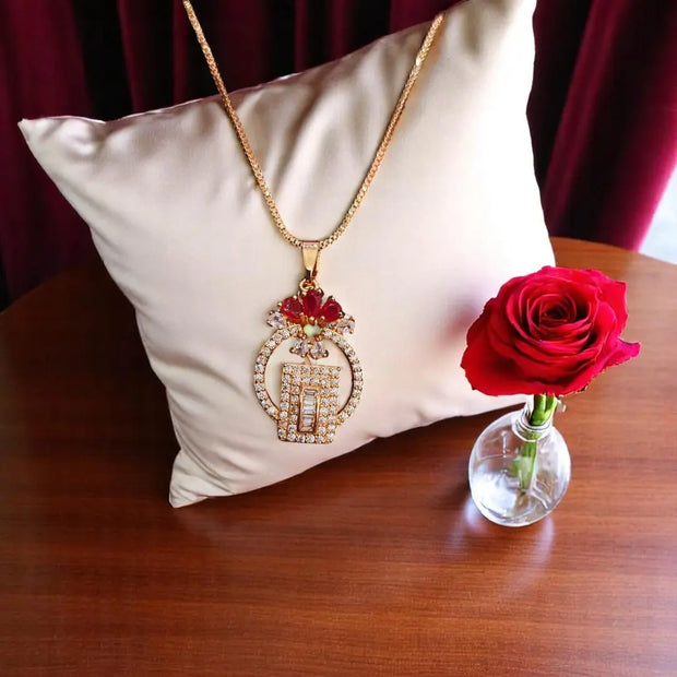 Elegant Rubi Gold Plated Pendant3