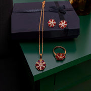 Elegant Combo Set With Adjustable Ring Rubi Combination2