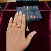 Elegant Combo Set With Adjustable Ring Rubi Combination3