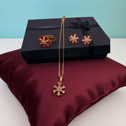 Elegant Combo Set With Adjustable Ring Rubi Combination4