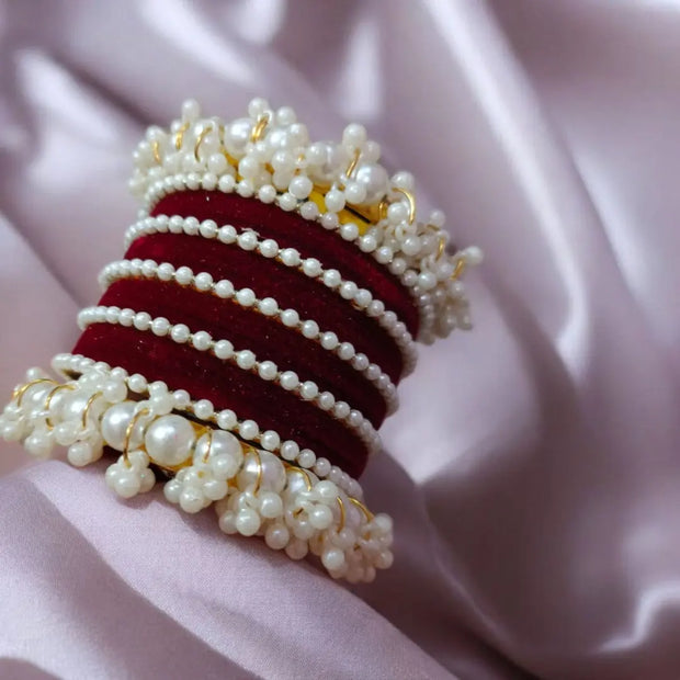 Gajra Bangles With Velvet Combination 10