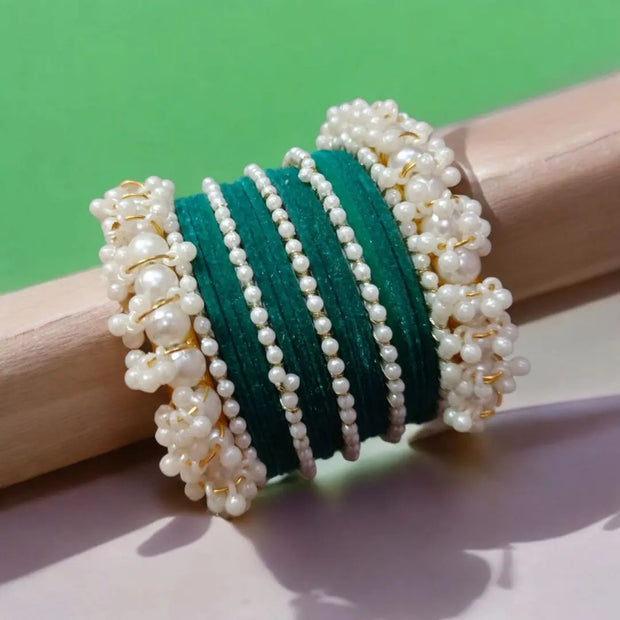 Gajra Bangles With Velvet Combination 11