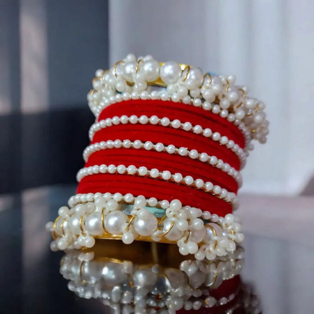Gajra Bangles With Velvet Combination 14