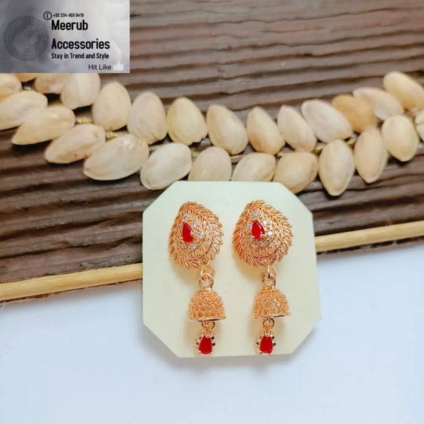 Gold Plated Drop Stone Jhumki 2