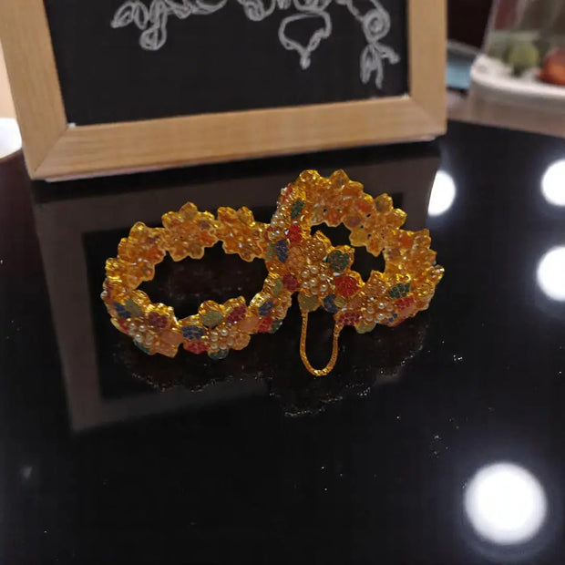 Gold Plated Noratan  Openable Kara Pair 2
