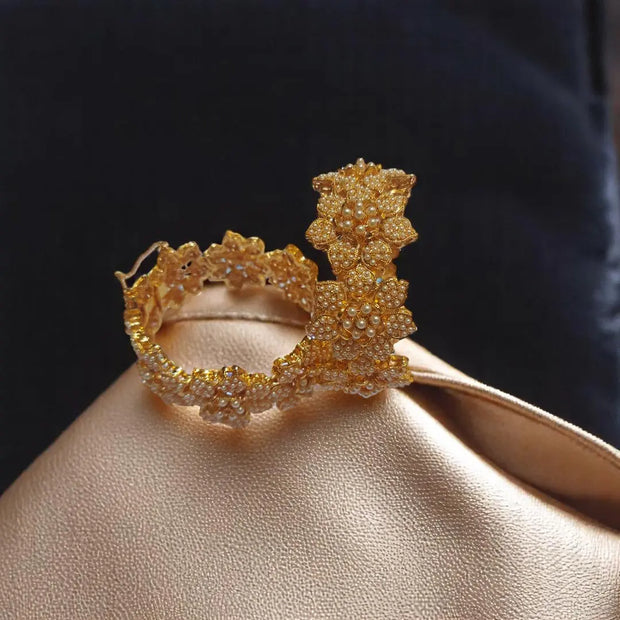 Gold Plated Noratan  Openable Kara Pair 6