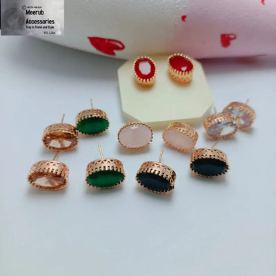 Gold Plated Ovel Studs