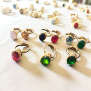 Gold Plated Adjustable Stone  Rings 12
