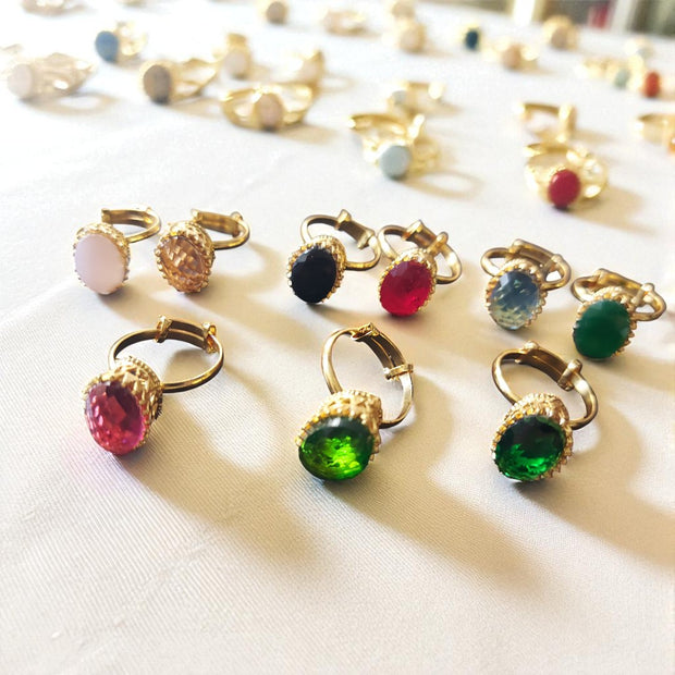 Gold Plated Adjustable Stone  Rings 12
