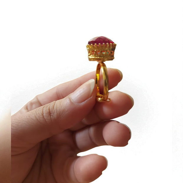 Gold Plated Adjustable Stone  Rings 14