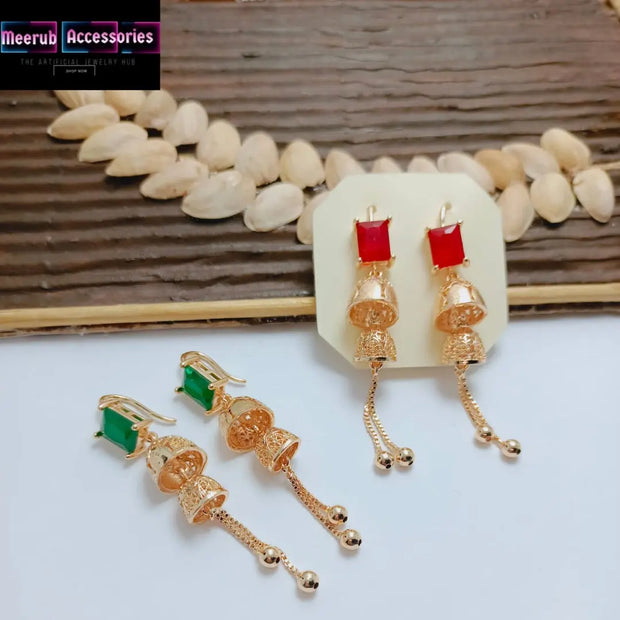Long Gold Plated Earings Meerub Accessories