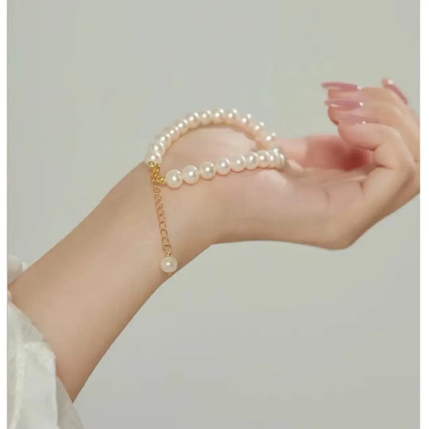 Luminous Natural Pearl Bracelet for Women near Round Versatile Simple Meerub Accessories1