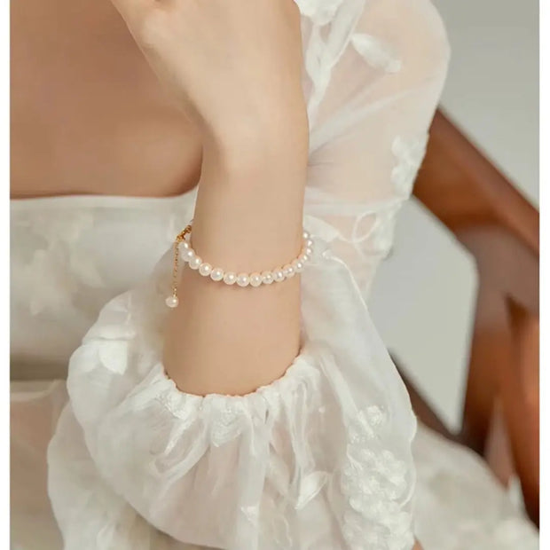Luminous Natural Pearl Bracelet for Women near Round Versatile Simple Meerub Accessories2