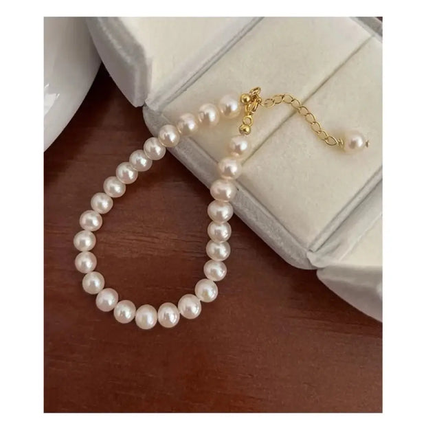 Luminous Natural Pearl Bracelet for Women near Round Versatile Simple4