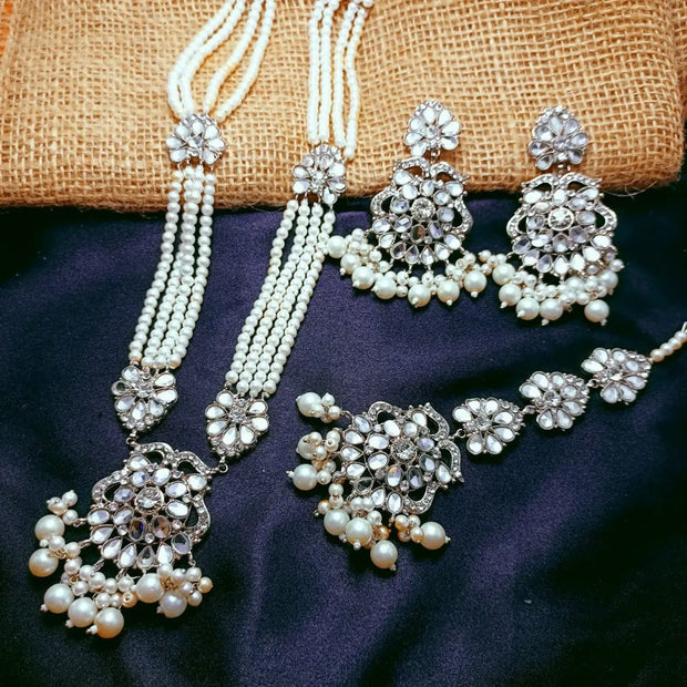Mirror Kundan Weeding Wear Mala Meerub Accessories