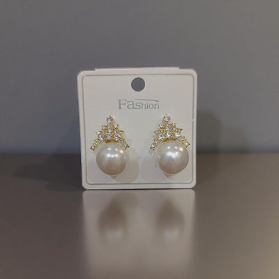 Natural Freshwater Pearl Earrings Queen of Ice And Snow S925 Silver Needle Crown Elegant Studs1