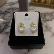 Natural Freshwater Pearl Earrings Queen of Ice And Snow S925 Silver Needle Crown Elegant Studs2