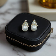 Natural Freshwater Pearl Earrings Queen of Ice And Snow S925 Silver Needle Crown Elegant Studs4