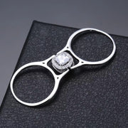 New Fashion Zircon Rings Flip Double Side Turn  Engagement Rings Reversible Diamond Stone Brass S925 Stamped1