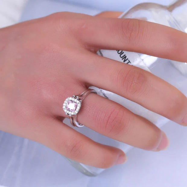 New Fashion Zircon Rings Flip Double Side Turn  Engagement Rings Reversible Diamond Stone Brass S925 Stamped3